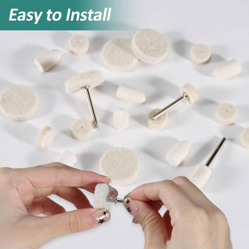 Sukh 145PCS Wool Felt Polishing Pad - Felt Buffing Pad Wool Polishing Bits Felt Polishing Buffing Wheel Polishing Buffing Wheel for Polishing Kit ...